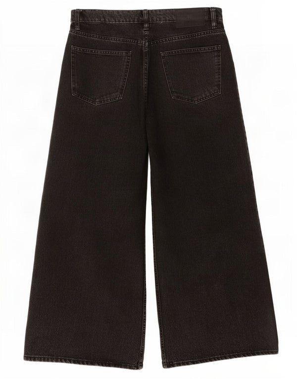Jeans corti da donna Zara a vita alta con gamba larga EU 44 XL W34 L24 Nero