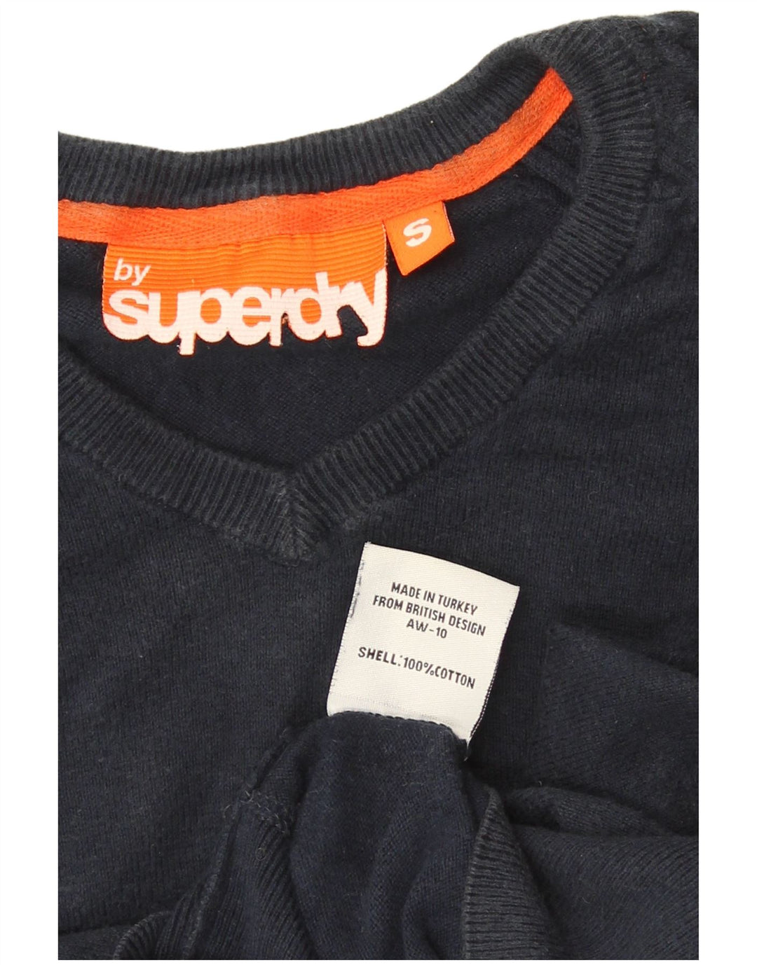 Maglione da uomo con scollo a V Superdry piccolo in cotone blu navy