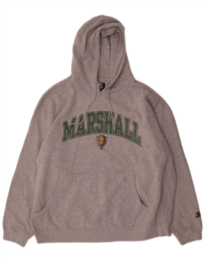 Maglione con cappuccio grafico Marshall Thundering Herd da uomo Starter 2XL cotone grigio