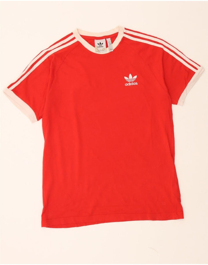 ADIDAS Mens T-Shirt Top Medium Red Cotton Vintage Adidas and Second-Hand Adidas from Messina Hembry 