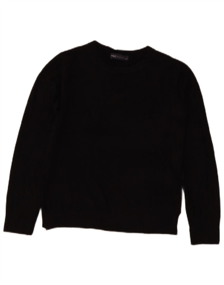 Maglione maglione girocollo da donna Marks & Spencer UK 12 medio acrilico nero