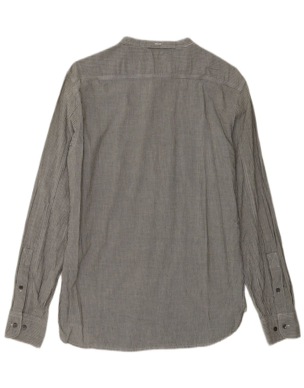 REPLAY Mens Shirt Small Grey Pinstripe Cotton