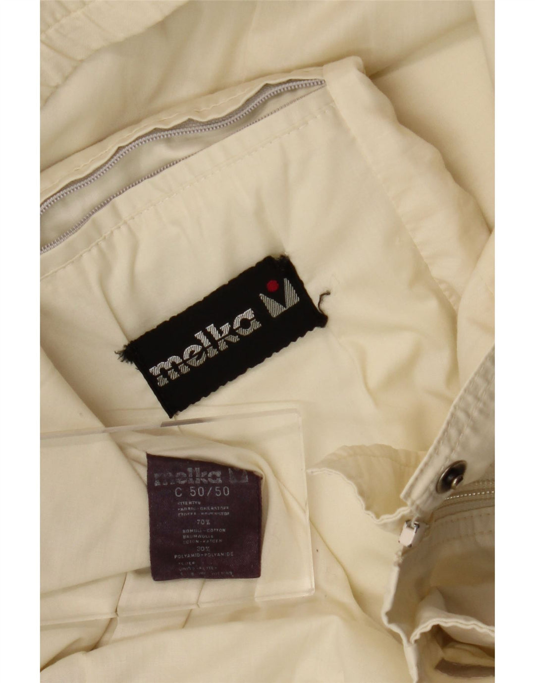 Giubbotto bomber da uomo Melka EU 50 Large in cotone bianco sporco