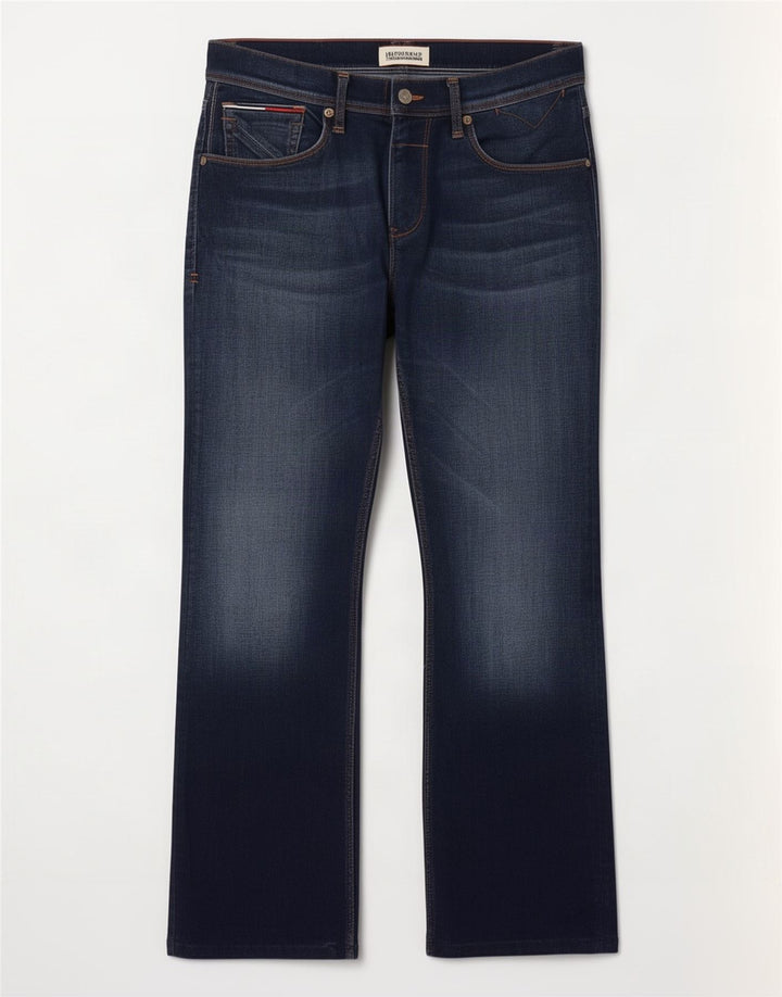 Jeans bootcut da uomo Tommy Hilfiger W30 L29 cotone blu navy