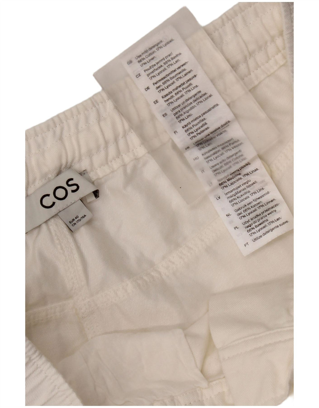 Pantaloni chino dritti da donna Cos in cotone bianco medio