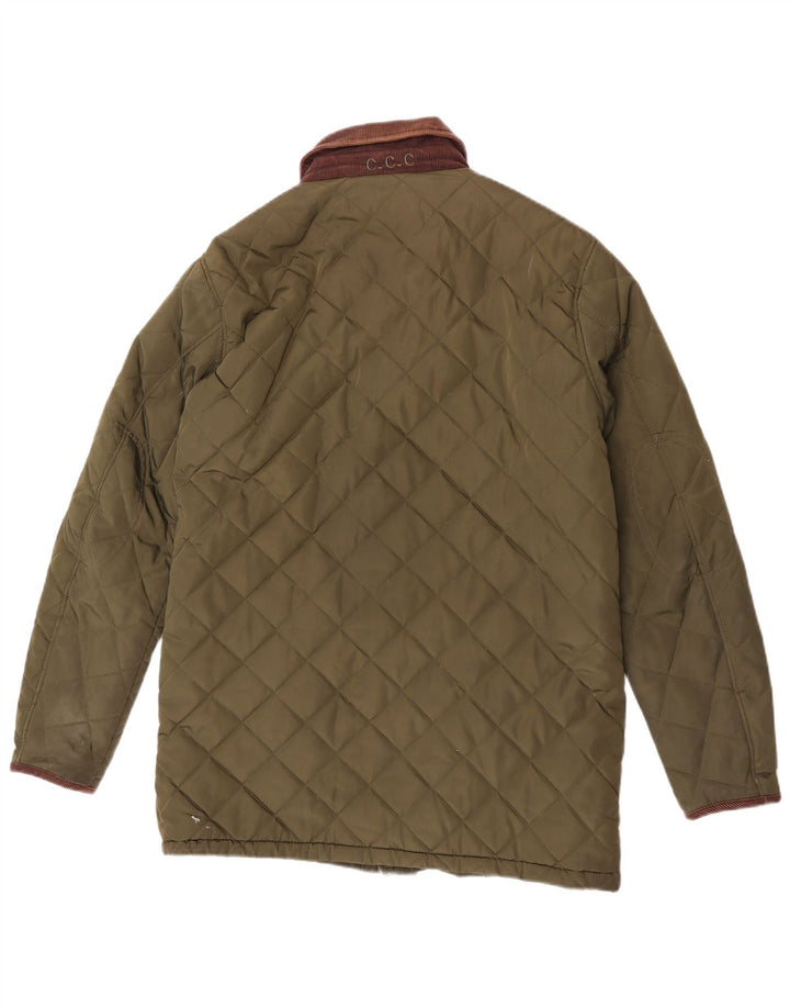 Crew Clothing Giacca trapuntata da uomo UK 38 Poliestere verde medio