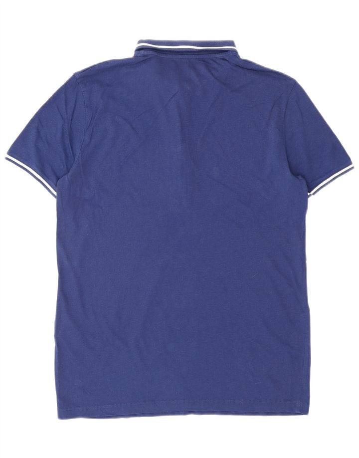 ARMANI EXCHANGE Mens Graphic Polo Shirt Small Navy Blue Cotton