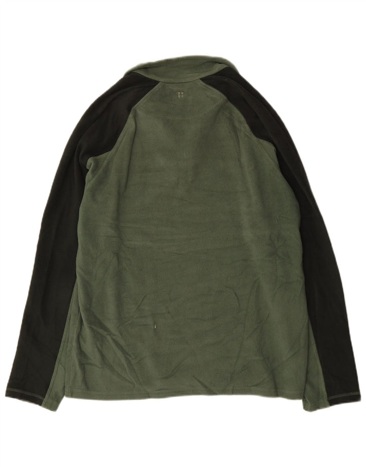 Maglione in pile da uomo con zip e collo Mountain Warehouse color block verde medio