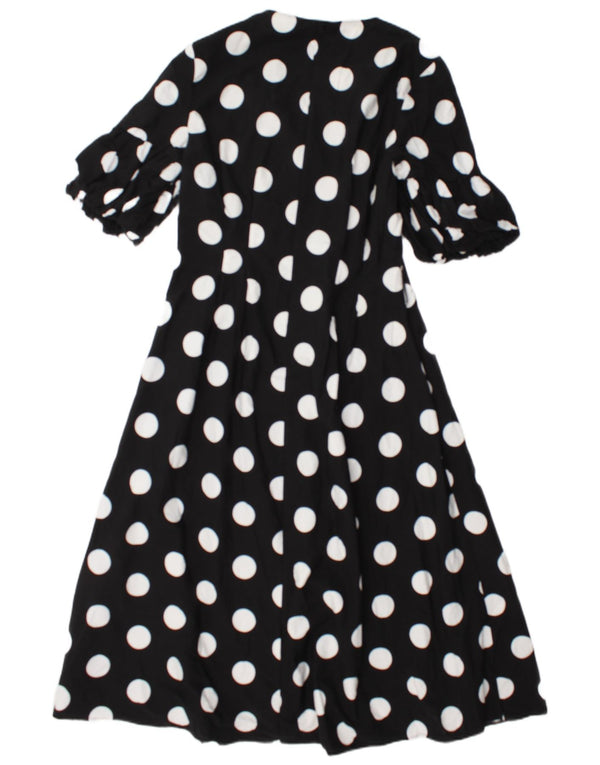 Zara Womens Maxi Dress UK 18 XL Black Polka Dot