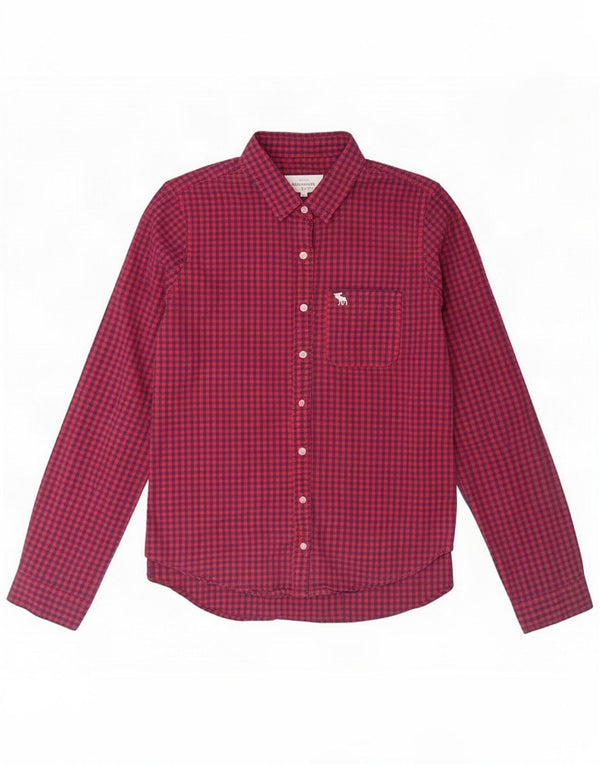 Camicia da donna Abercrombie & Fitch UK 14 Medio Cotone a quadretti rossi