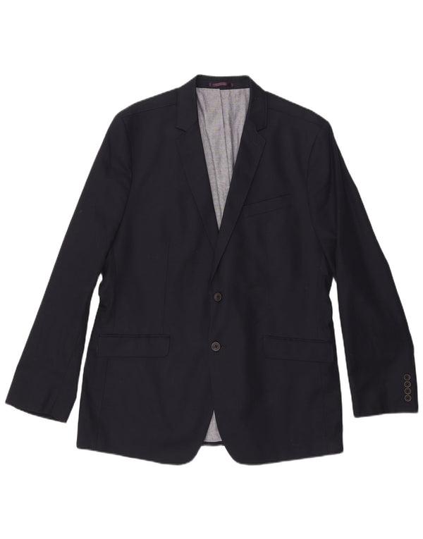 Ben Sherman Mens 2 Button Blazer Jacket UK 44 2XL Navy Blue Cotton