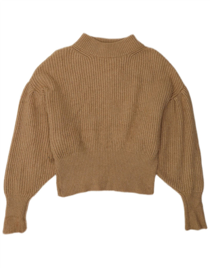 Maglione maglione girocollo oversize da donna Zara UK 10 piccolo marrone