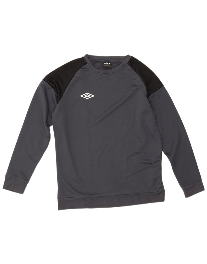 Felpa da uomo Umbro Maglione in poliestere color block grigio medio