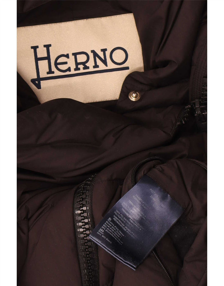 Giacca imbottita con cappuccio Herno Donna IT 44 Medium Nero Poliestere