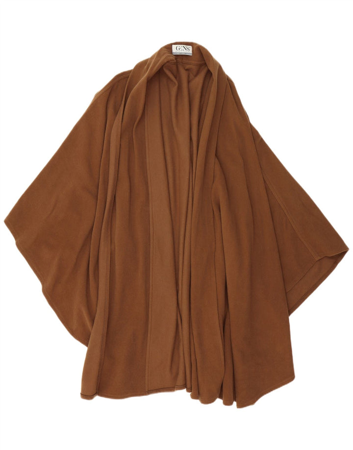 Cappotto poncho vintage da donna, taglia unica, in lana marrone