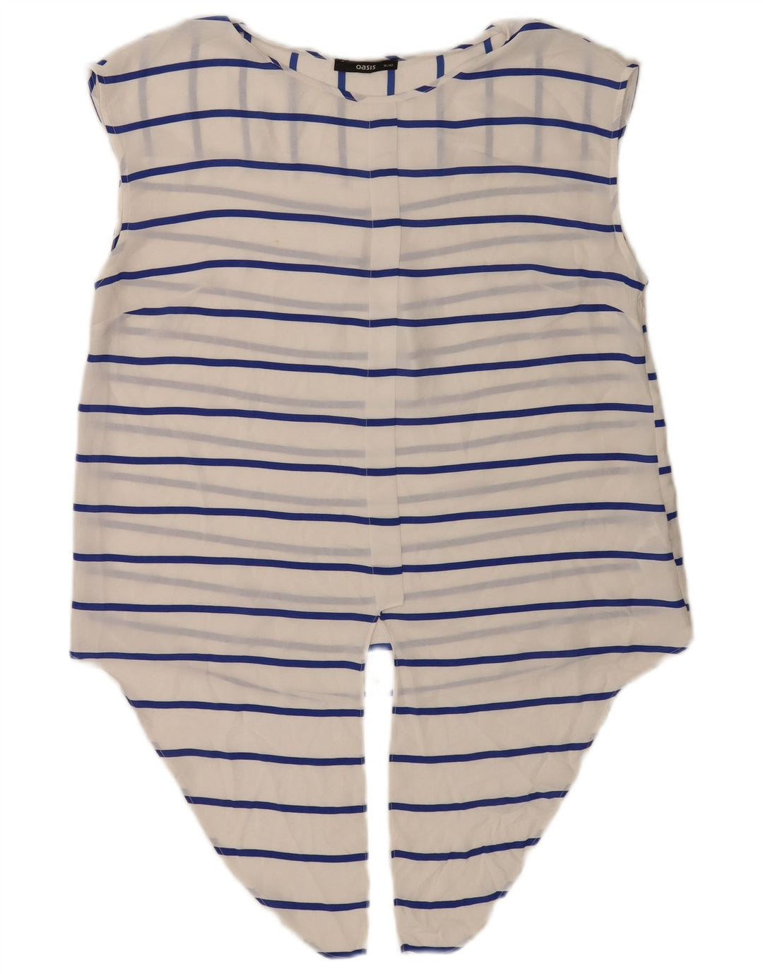 Oasis Camicetta da donna senza maniche con allacciatura sul davanti UK 16 Large White Striped