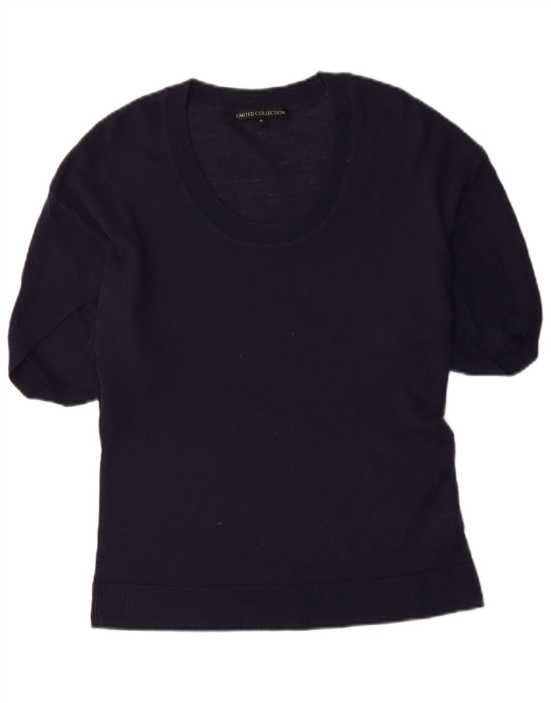 Maglione maglione con scollo a barca da donna Marks & Spencer UK 12 medio blu navy