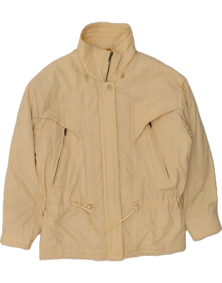 VINTAGE Womens Oversized Windbreaker Jacket UK 10 Small Beige Polyester Vintage Vintage and Second-Hand Vintage from Messina Hembry 