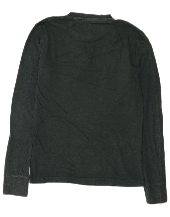 Top da uomo a maniche lunghe Superdry in cotone verde medio