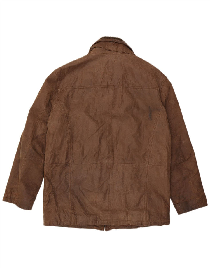 Giacca in pelle da uomo REWARD UK 40 Large in pelle marrone
