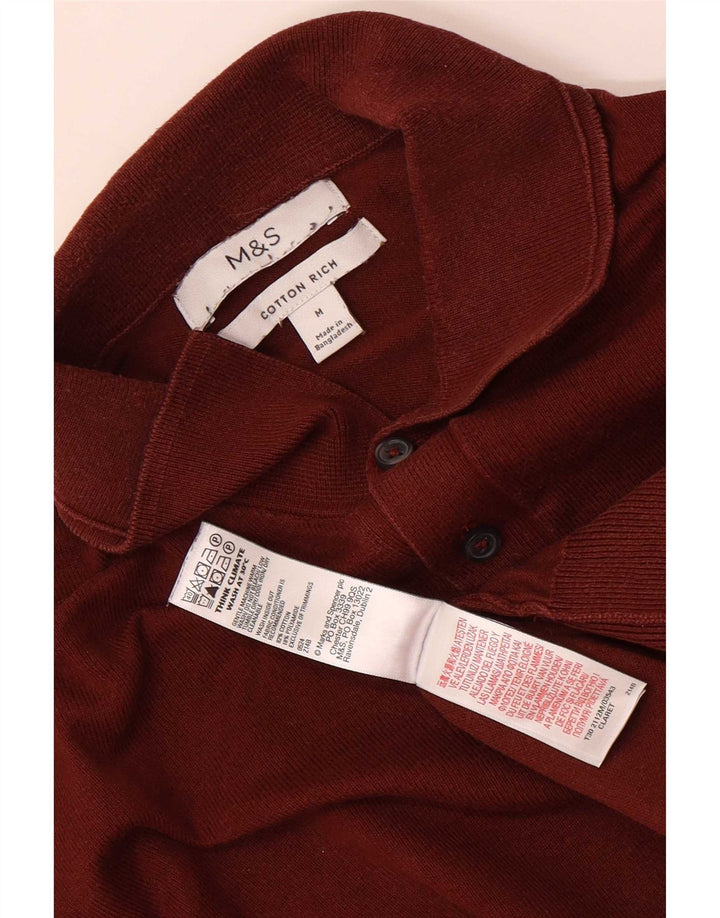 Maglione da uomo Marks & Spencer con collo alto in cotone marrone medio
