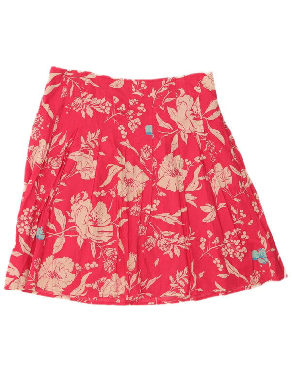 OLD NAVY Womens Low Waist A-Line Skirt US 10 Large W34  Red Floral Cotton