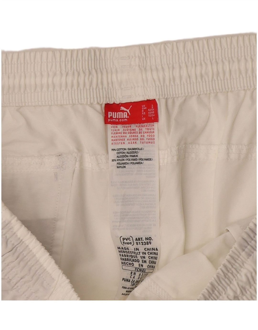 Pantaloncini sportivi da uomo Puma grandi in cotone bianco