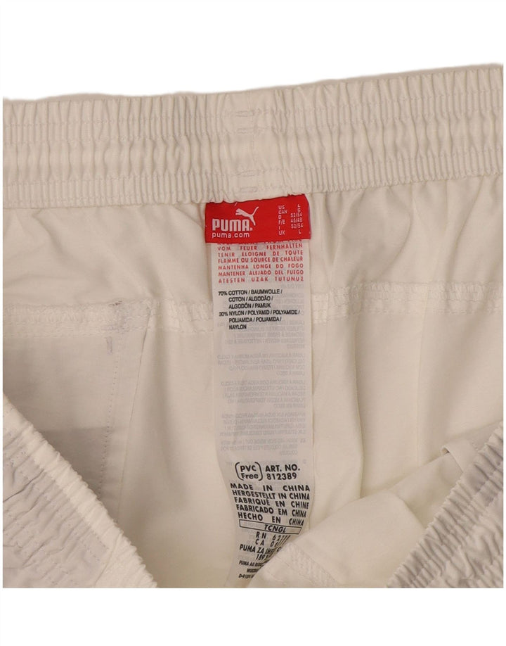 Pantaloncini sportivi da uomo Puma grandi in cotone bianco