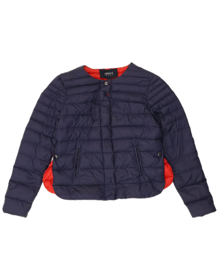 Giacca imbottita da donna Armani Jeans IT 44 Colorblock blu navy medio
