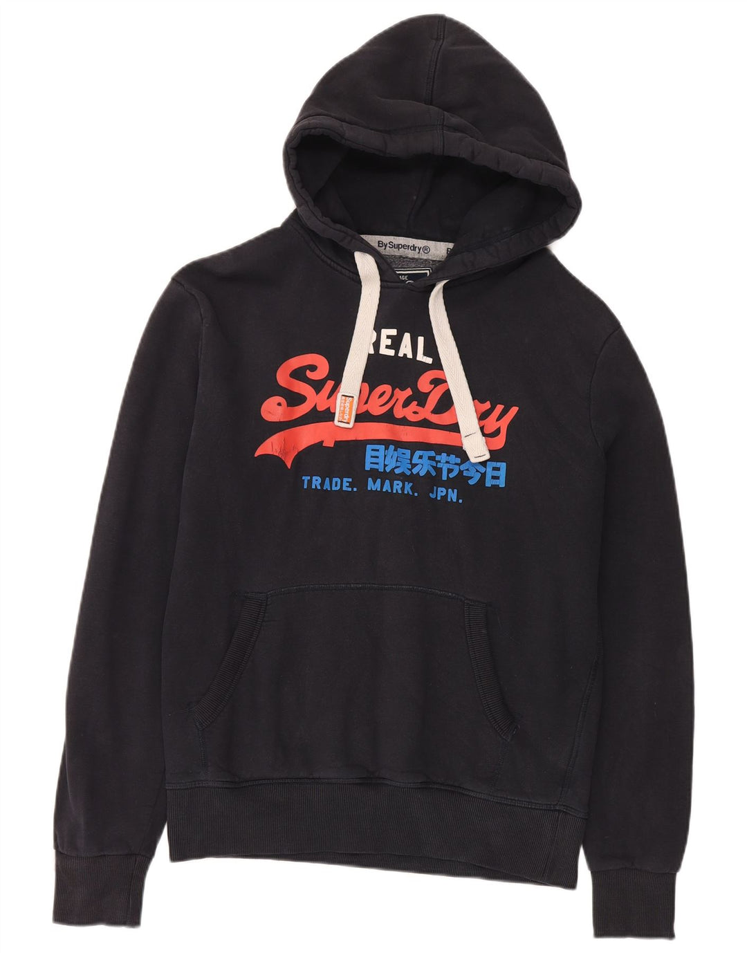 Maglione con cappuccio grafico da uomo Superdry in cotone nero medio