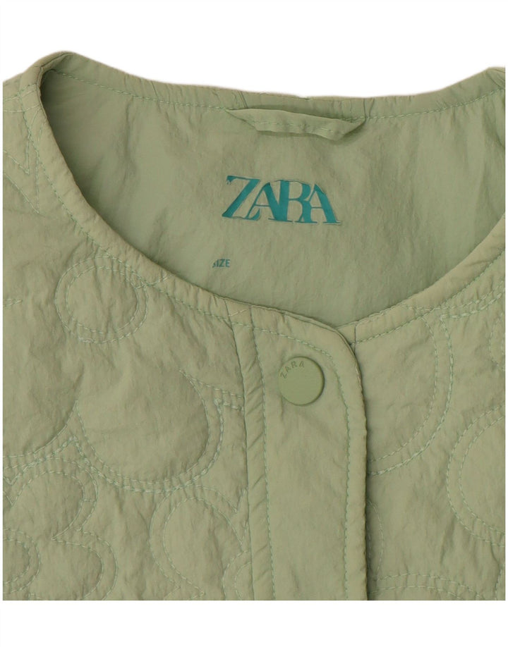 Giacca trapuntata da donna Zara UK 4 XS nylon verde