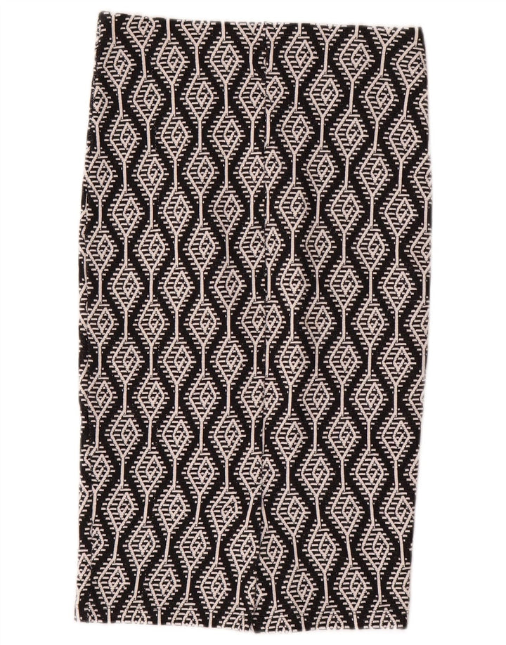 Gonna dritta da donna Zara piccola W26 cotone ikat nero