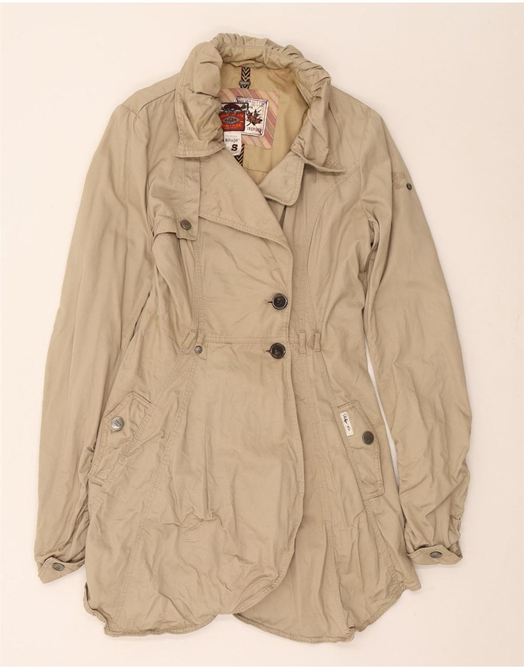 Trench da donna KHUJO UK 10 piccolo in cotone beige