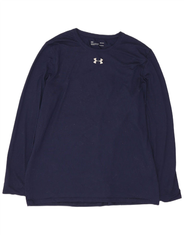 UNDER ARMOUR Top da uomo a manica lunga grande in poliestere blu navy