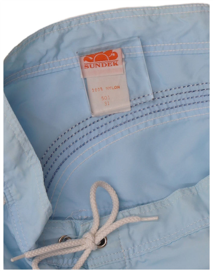 Pantaloncini da bagno da uomo Sundek W31 Nylon da spiaggia a righe blu medio