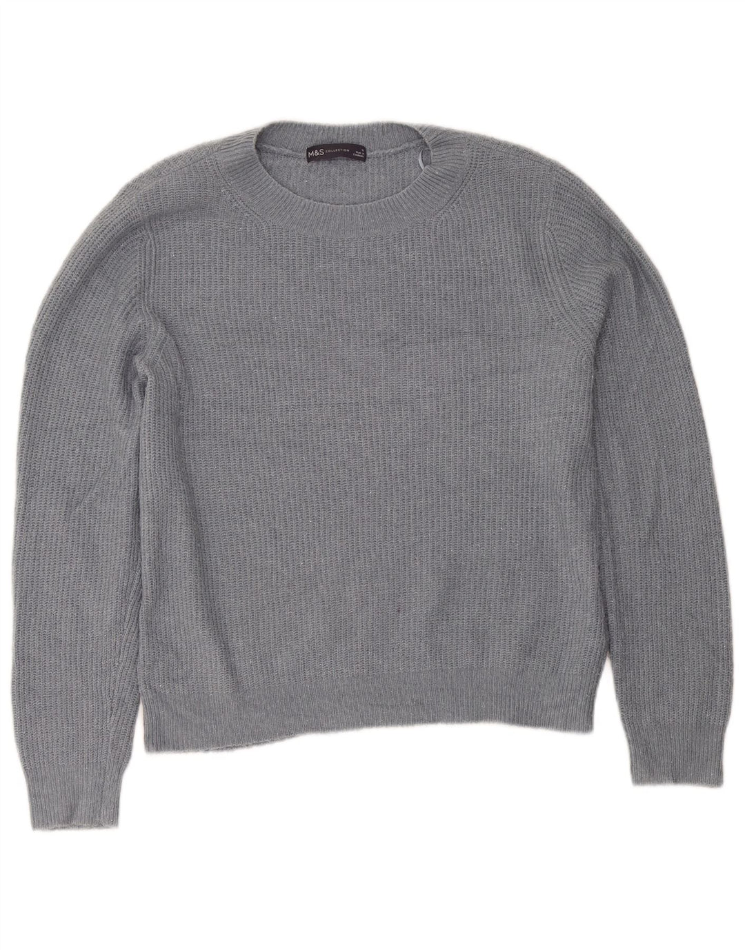 Maglione maglione girocollo da donna Marks & Spencer UK 12 Acrilico grigio medio