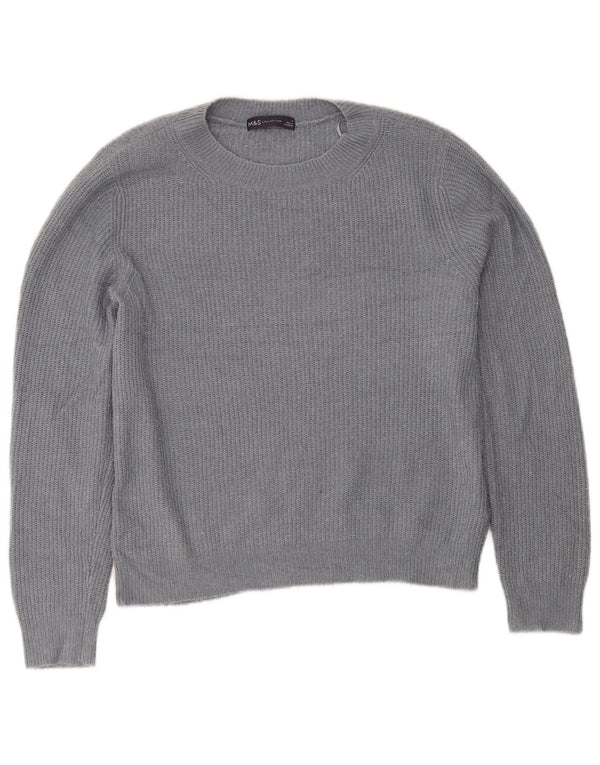 Maglione maglione girocollo da donna Marks & Spencer UK 12 Acrilico grigio medio