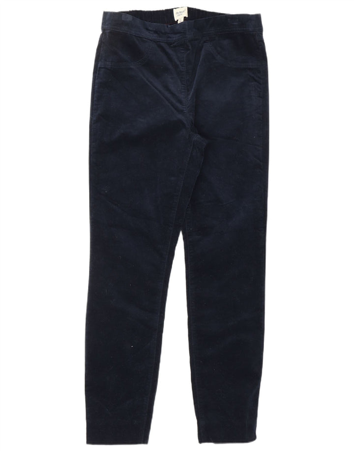 WHITE STUFF Pantaloni casual in velluto da donna UK 12 Medium W30 L28 Blu navy