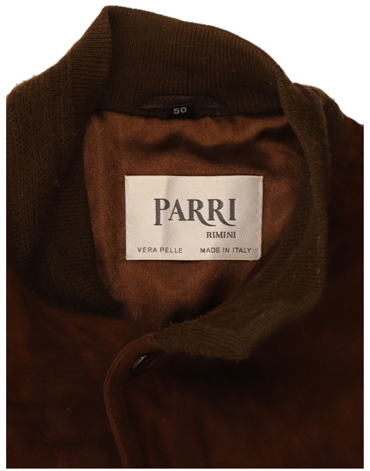 Giubbotto Bomber Uomo In Pelle Scamosciata Rimini IT 50 Large In Pelle Marrone