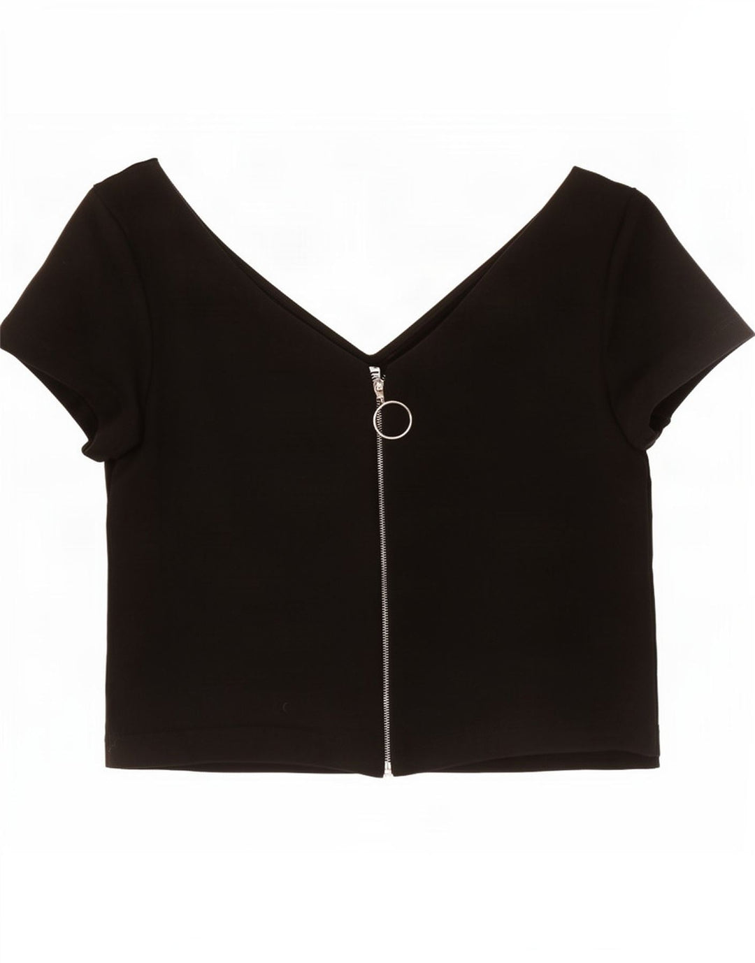Top corto da donna Zara UK 14 grande poliestere nero