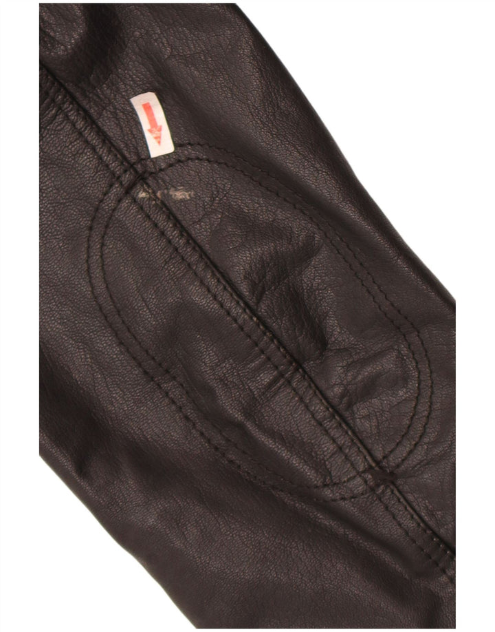 Giacca in pelle bomber da uomo Jack & Jones UK 40 grande nera