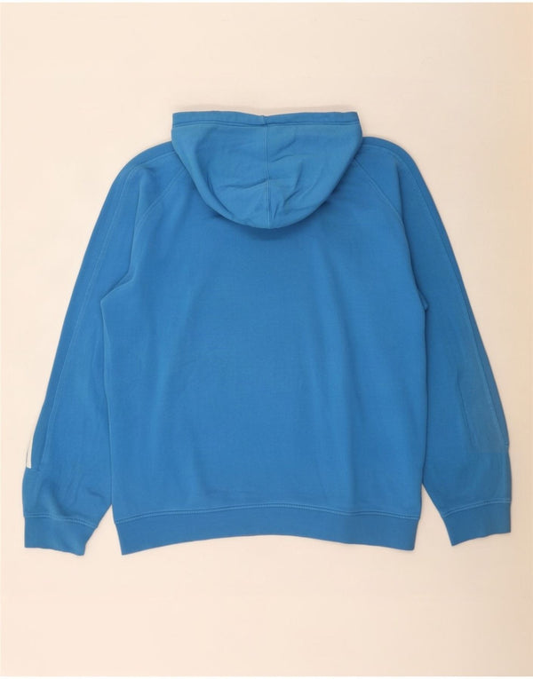 Adidas Mens Graphic Hoodie Jumper XL Blue Cotton