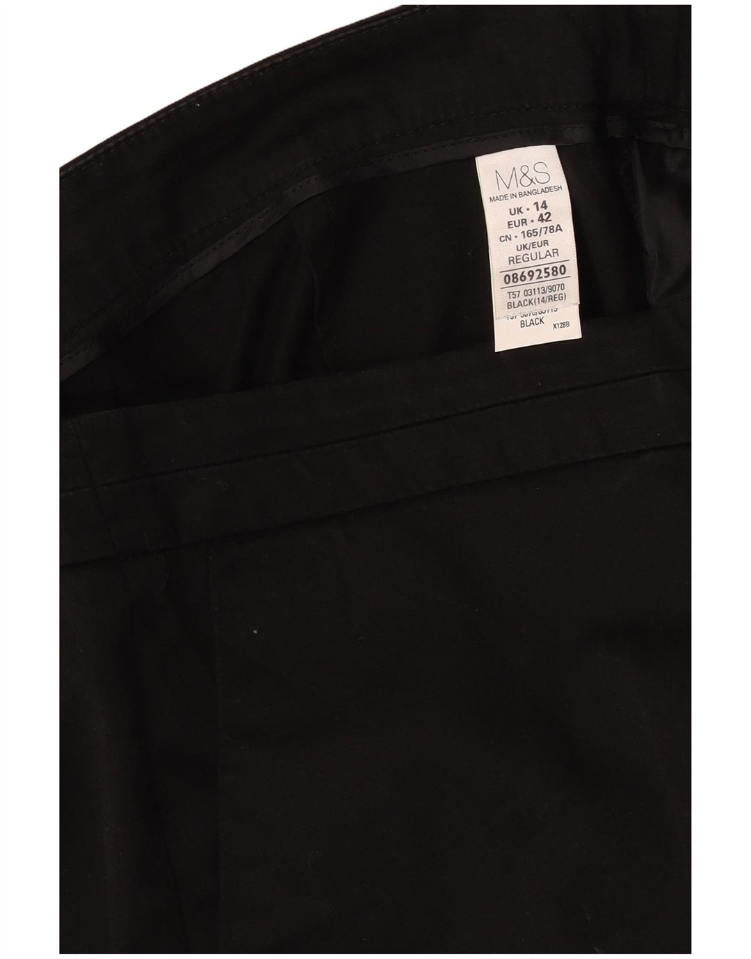 Pantaloni corti regolari da donna Marks & Spencer UK 14 Large W34 L25 Neri