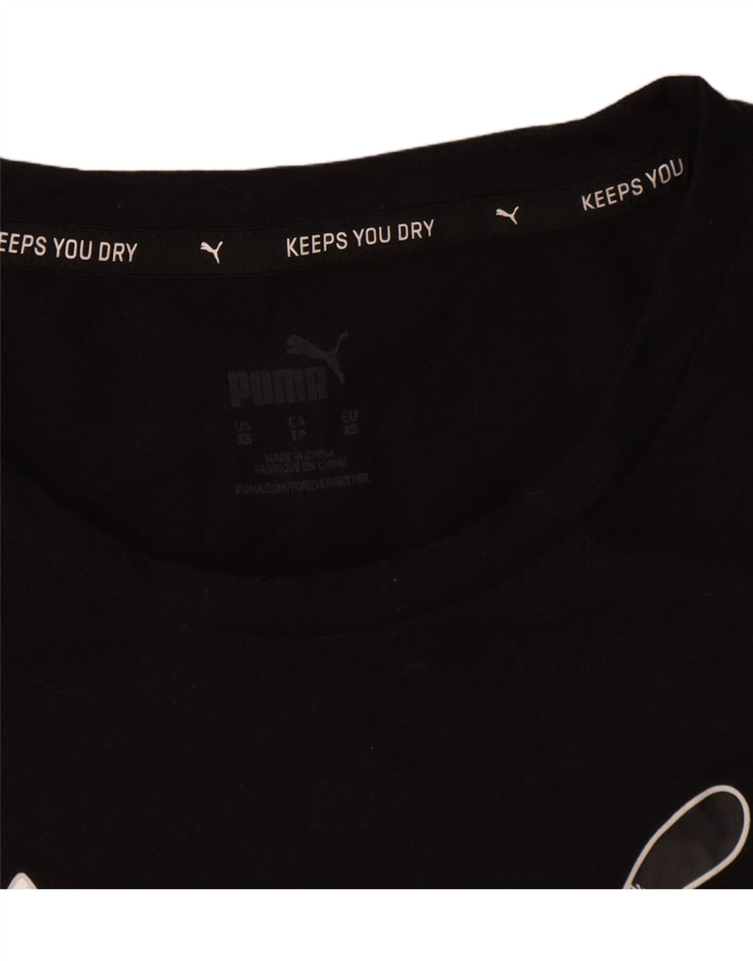 T-shirt grafica oversize da donna Puma UK 6 XS poliestere nero