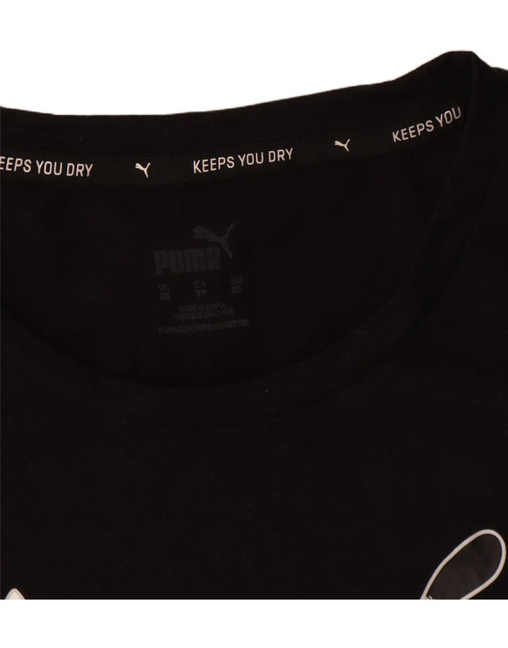 T-shirt grafica oversize da donna Puma UK 6 XS poliestere nero