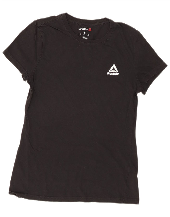 T-shirt Reebok da donna Top UK 8 Small in cotone nero