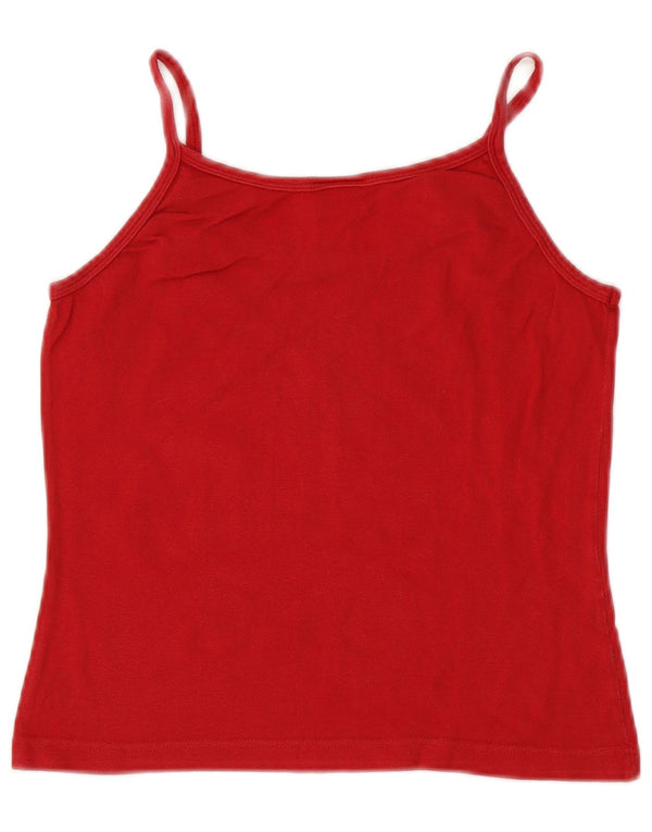 LACOSTE Canottiera corta da donna taglia 40 cotone rosso medio