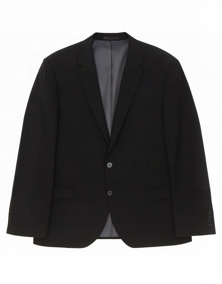 Giacca blazer a 2 bottoni da uomo Marks & Spencer taglia 54 2XL lana nera