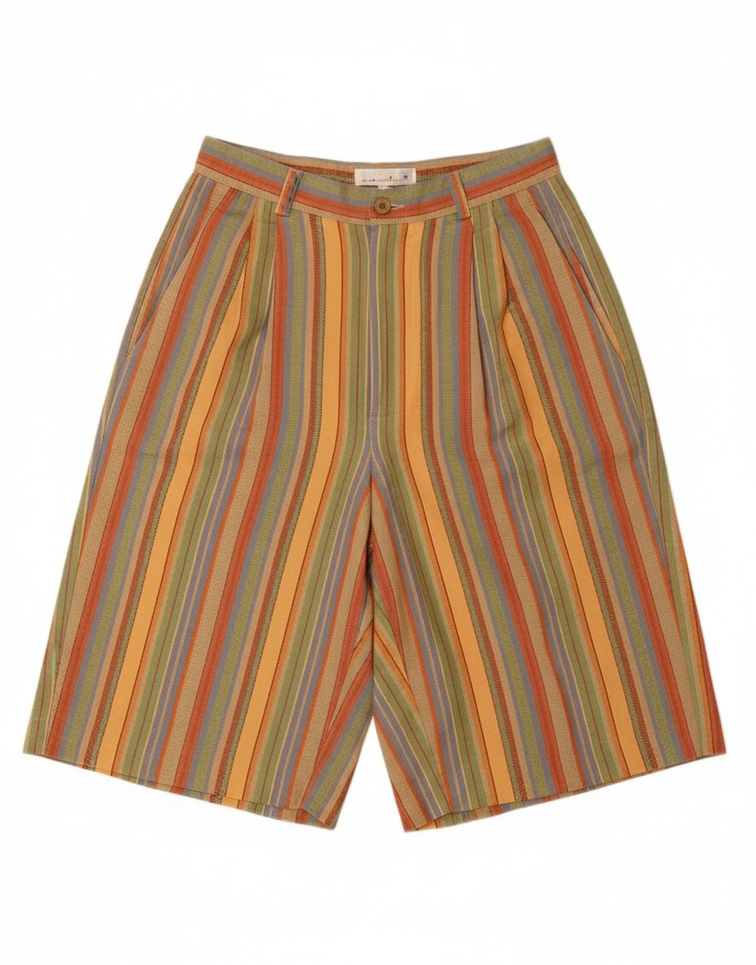 Pantaloncini chino da donna VINTAGE UK 10 piccoli W26 a righe multicolori