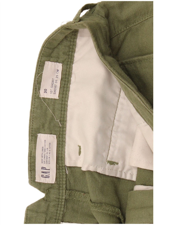 GAP Mens Chino Shorts W30 Medium  Green Linen